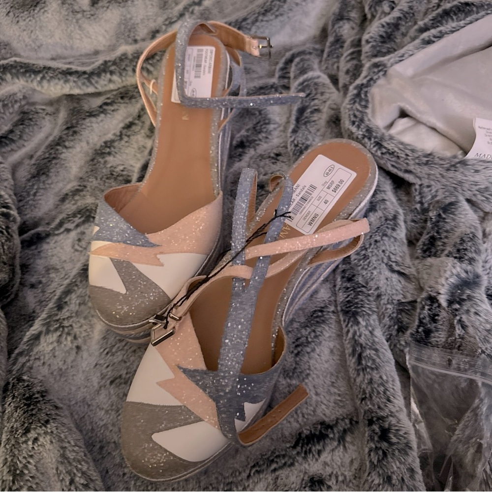 Armani Glitter lightning Wedges with strap Size 40-40.5